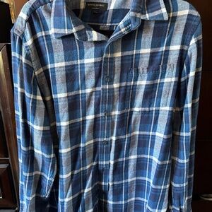 Banana Republic Navy and White Plaid Shirt